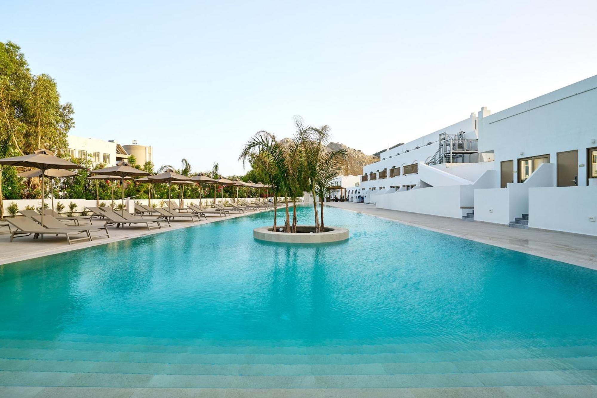 Blue Sea Island Hotel Kolymbia Bagian luar foto